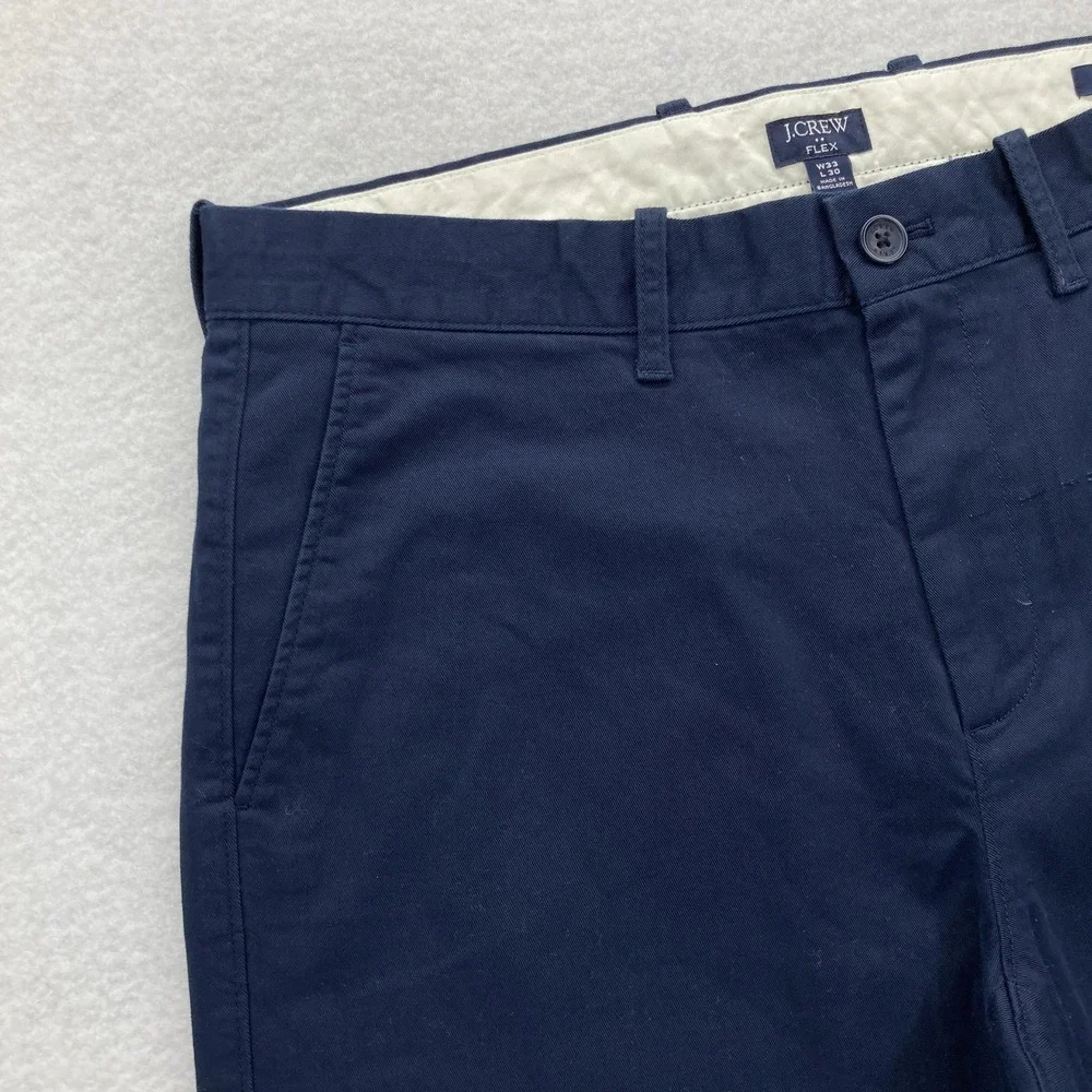 J.Crew Flex Pants Mens 34x32 Straight Fit Blue Stretch Preppy Chino Casual READ